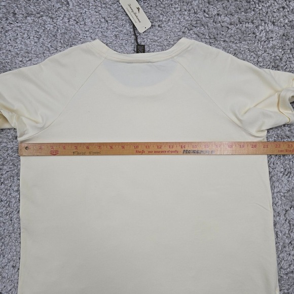 Tommy Bahama Shirt Womens Large Vanilla Cream Round Neck Quilted Floral Beachy - Picture 8 of 10